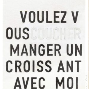 My deer art walldecor, manger un croissant A5 ZWART
